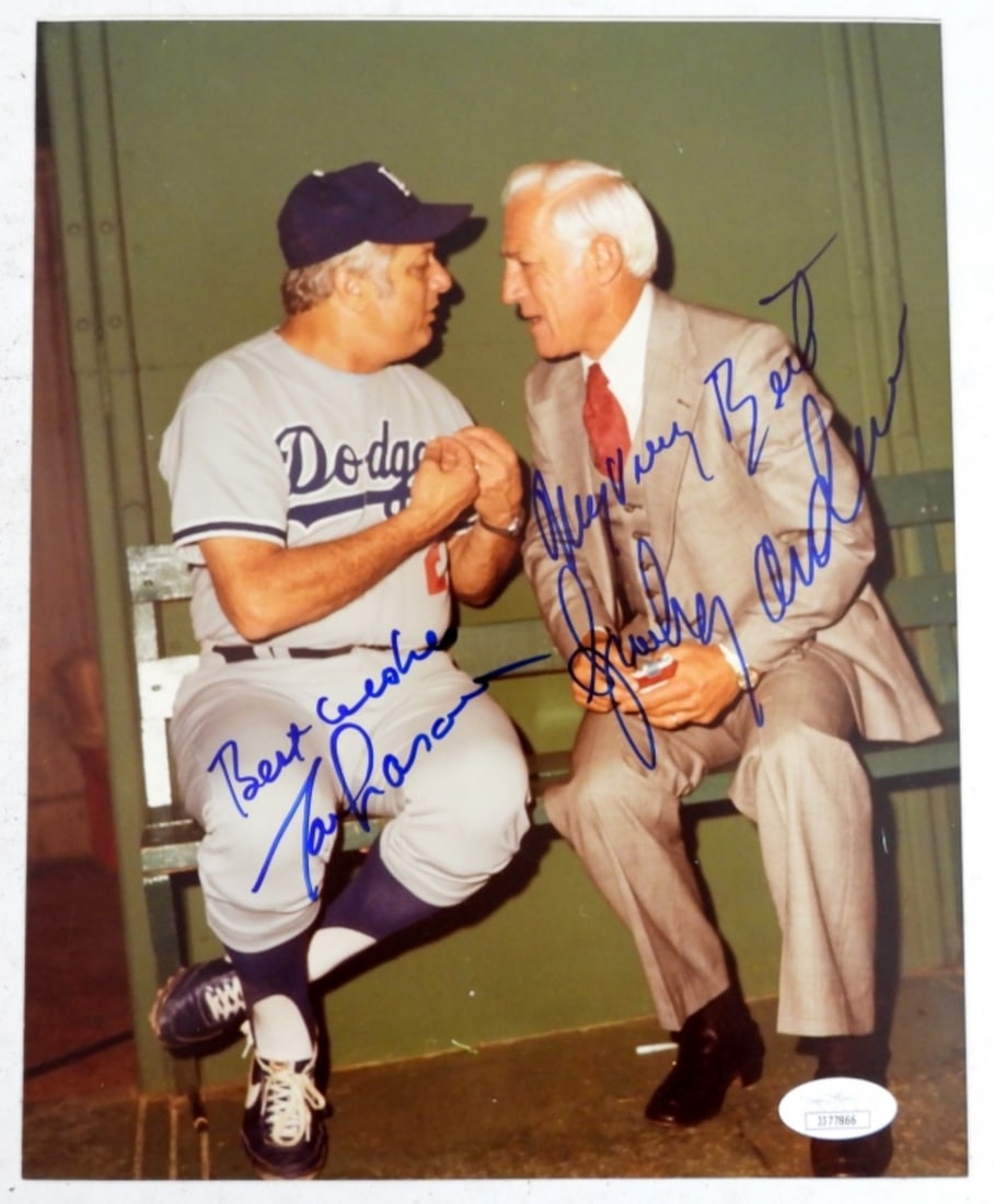 SPARKY ANDERSON & TOM LASORDA AUTO 8x10 COA (1 of 2)