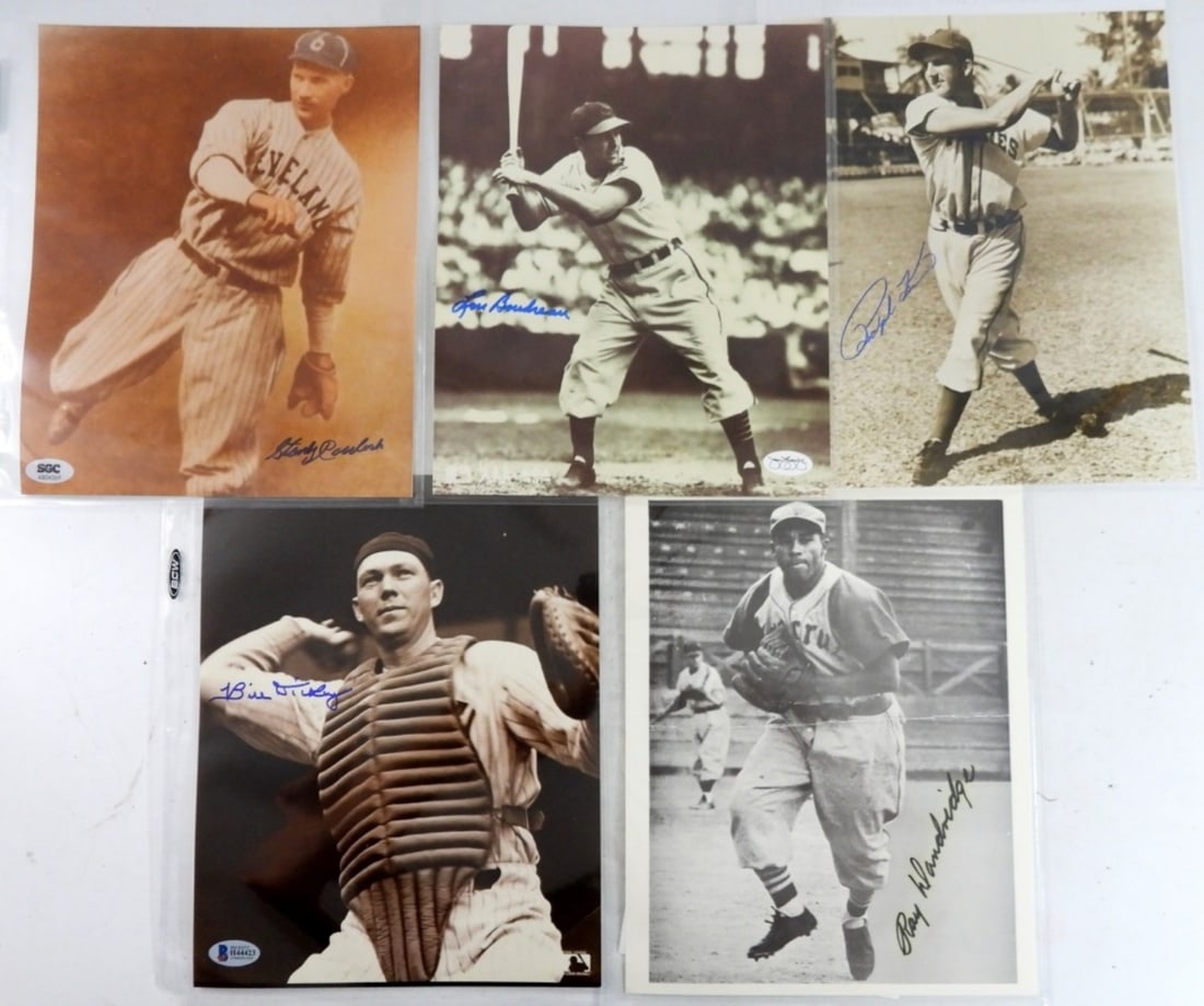 (5) AUTOGRAPHED BASEBALL 8x10 PHOTOS COA's (1 of 4)