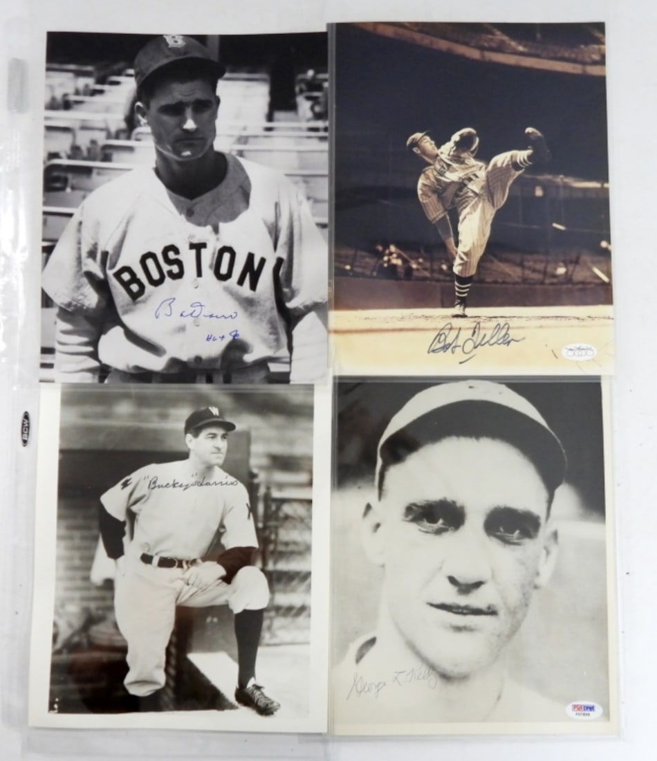 (4) BASEBALL 8x10 AUTOGRAPHED PHOTOS. 3 COA's (1 of 2)