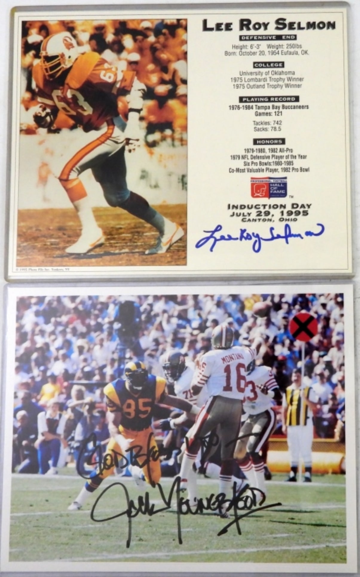 (2) SIGNED FOOTBALL PHOTOS (1 of 2)