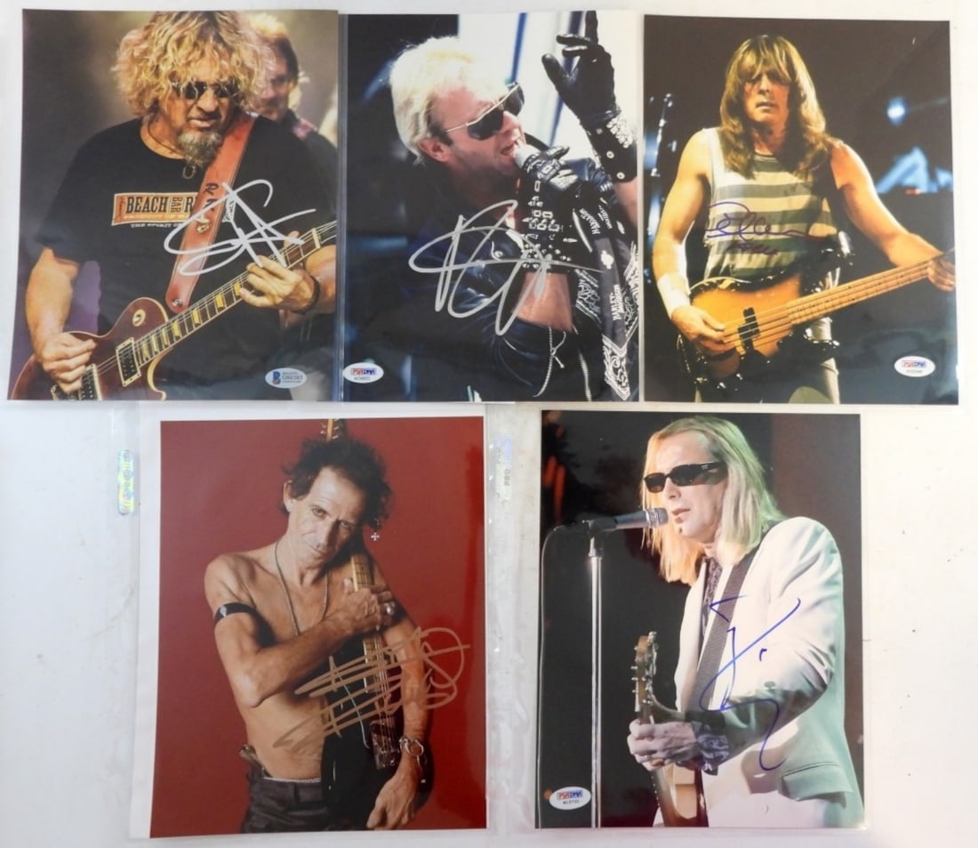 (5) ROCKSTAR AUTOGRAPHED PHOTOS COA's (1 of 2)