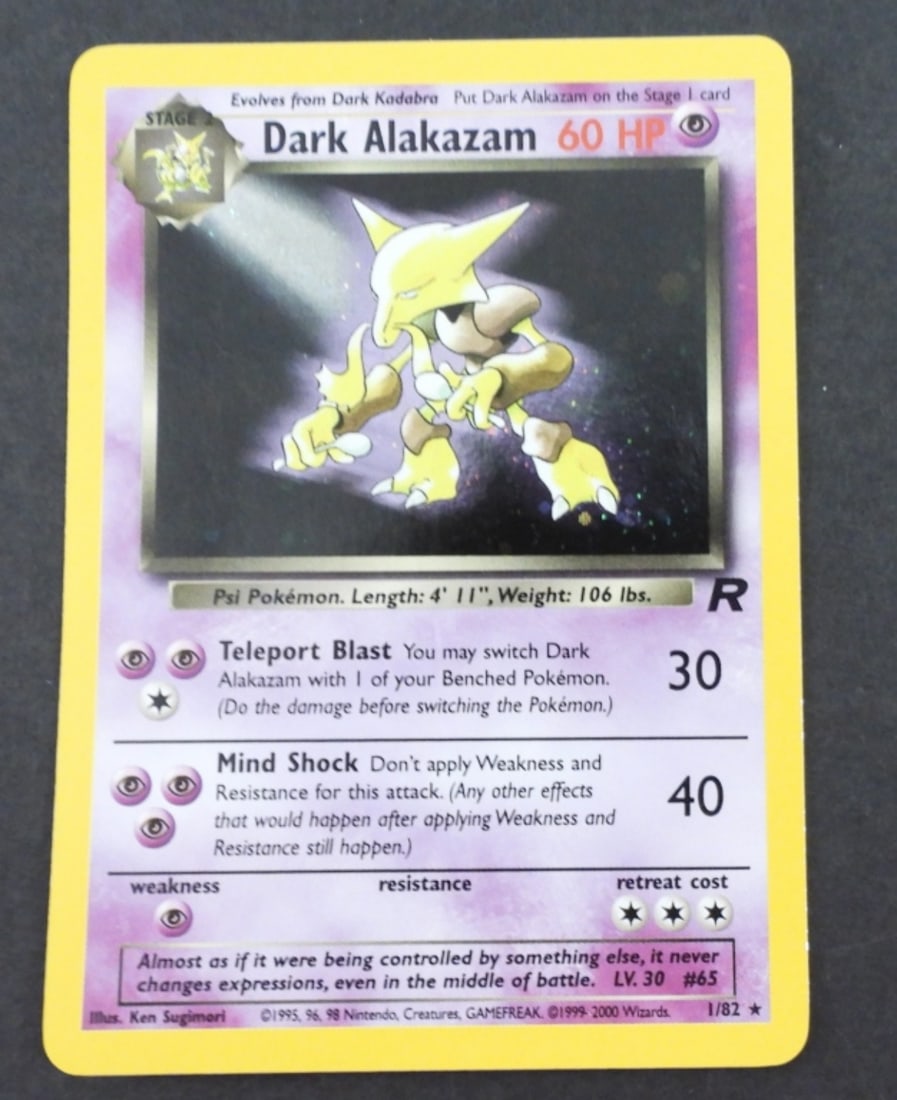 Team Rocket #01/82 Dark Alakazam (1): IN NEAR MINT CONDITION