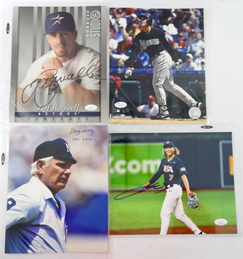COLLECTION OF 4 MLB   SIGNED 8X10 WITH  COA (1 of 2)