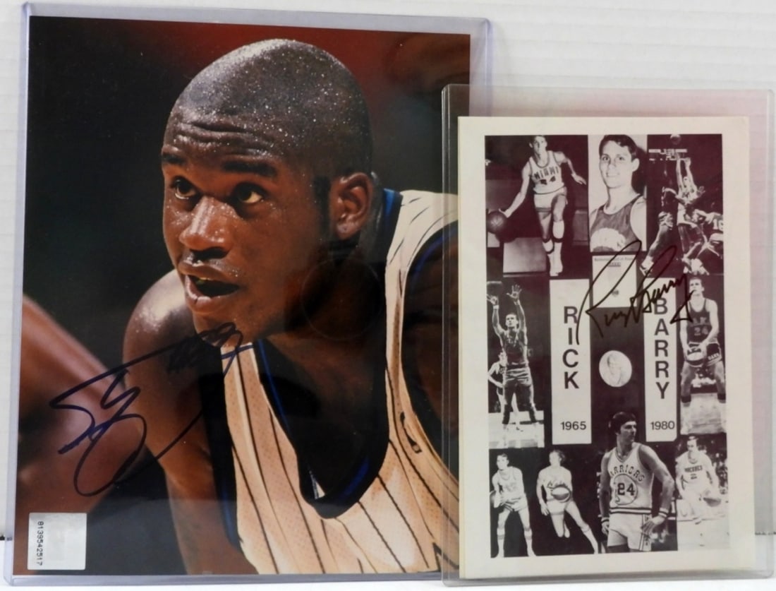 SHAQ & RICK BARRY SIGNED PHOTO's (1 of 2)