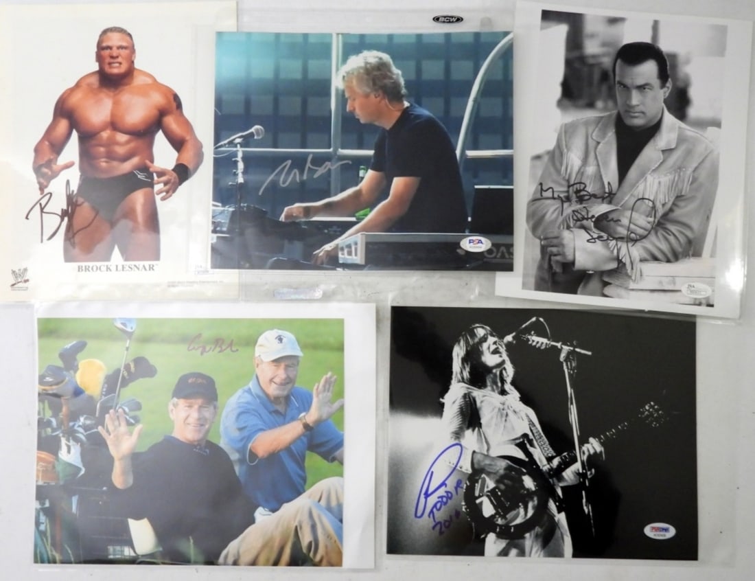(5) RANDOM AUTOGRAPHED PHOTOS COA (1 of 2)