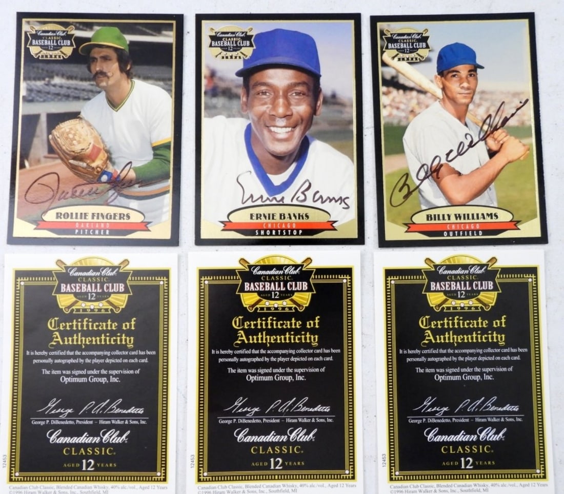 AUTOGRAPHED CANADIAN CLUB CARDS w/COA (1 of 2)