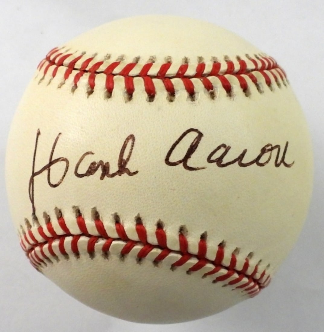 SIGNED ROWLINGS HANK AARON BASEBALL (1 of 2)