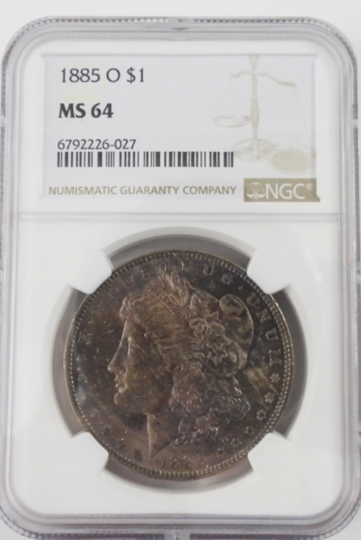 1885-O MORGAN DOLLAR NGC MS-64: TOP RATED AUCTION HOUSE