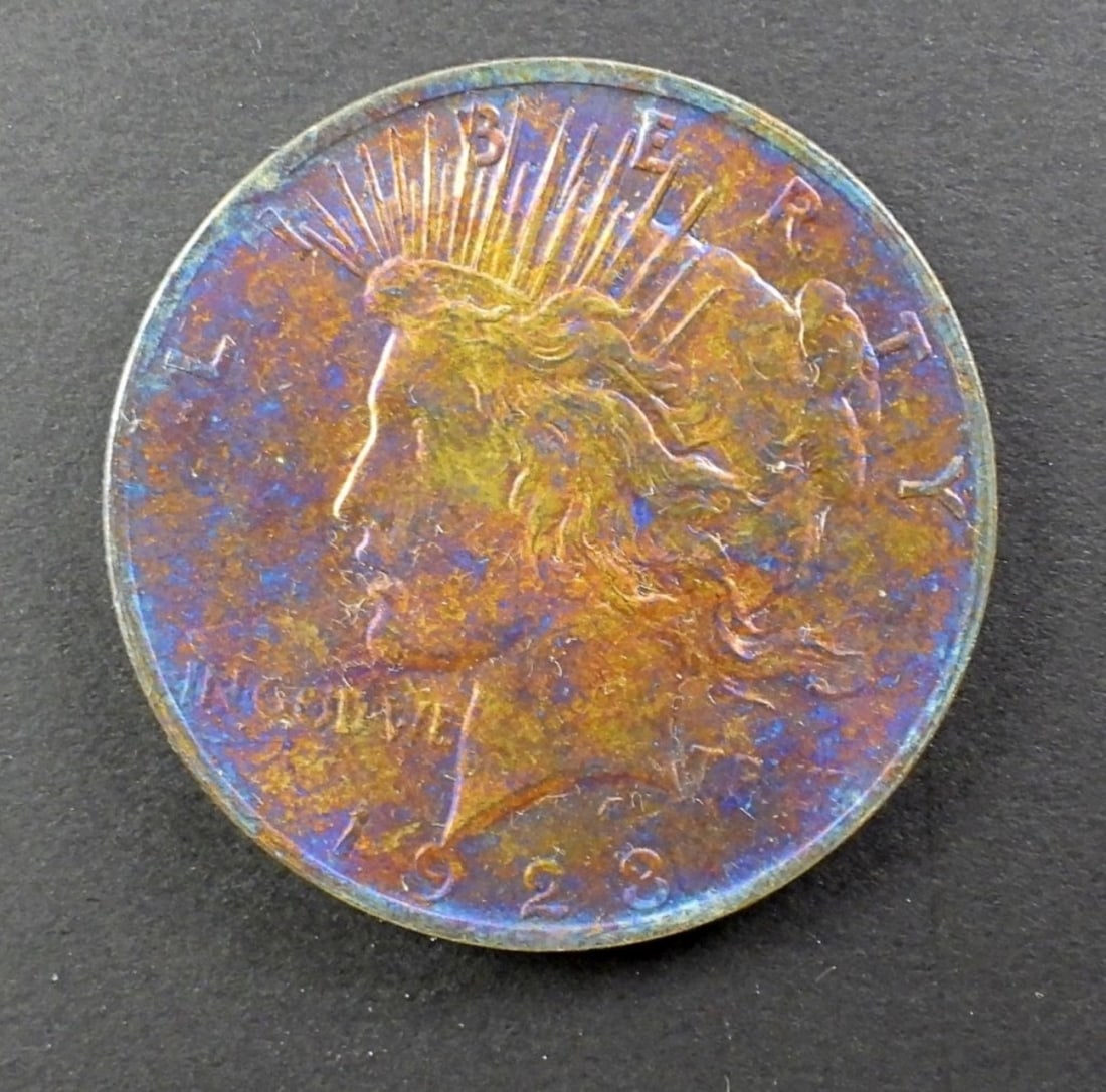 1923 RAINBOW PEACE DOLLAR AU/BU (1 of 2)