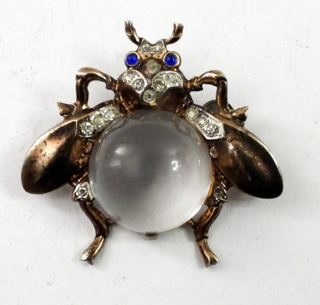 TRIFARI STERLING JELLY BELLY BUG BROOCH (1 of 2)