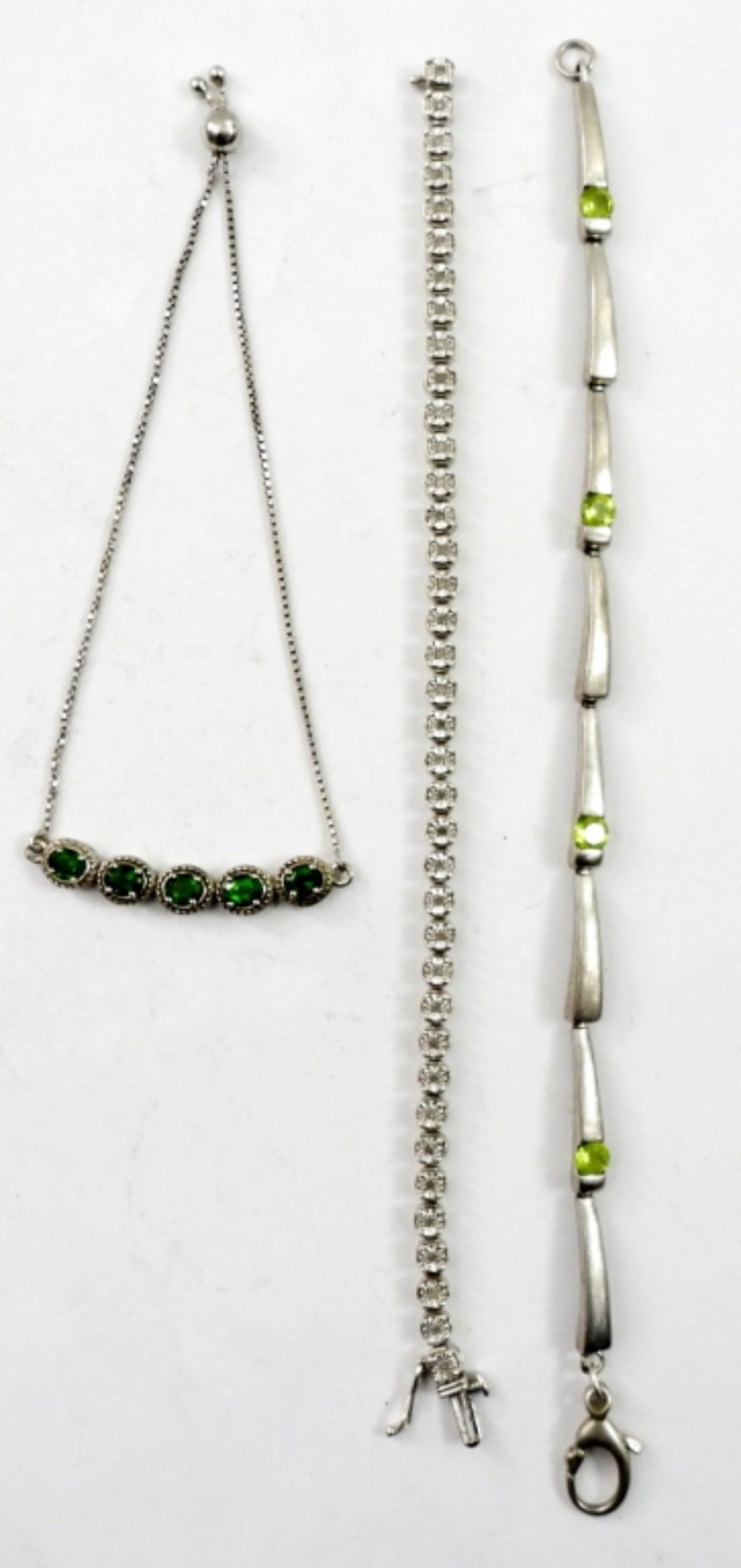 (3) STERLING GEMSTONE BRACELETS (1 of 2)