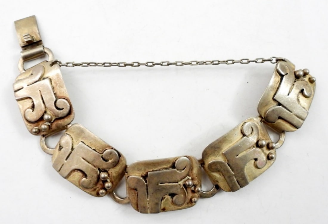 6 IN TAXCO MEXICO STERLING BRACELET (1 of 2)