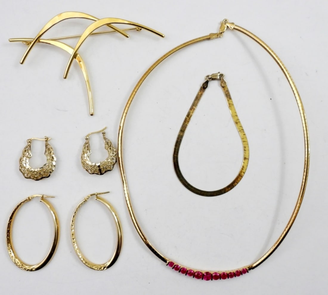 5  PIECE GOLD TONE STERLING  LOT (1 of 2)