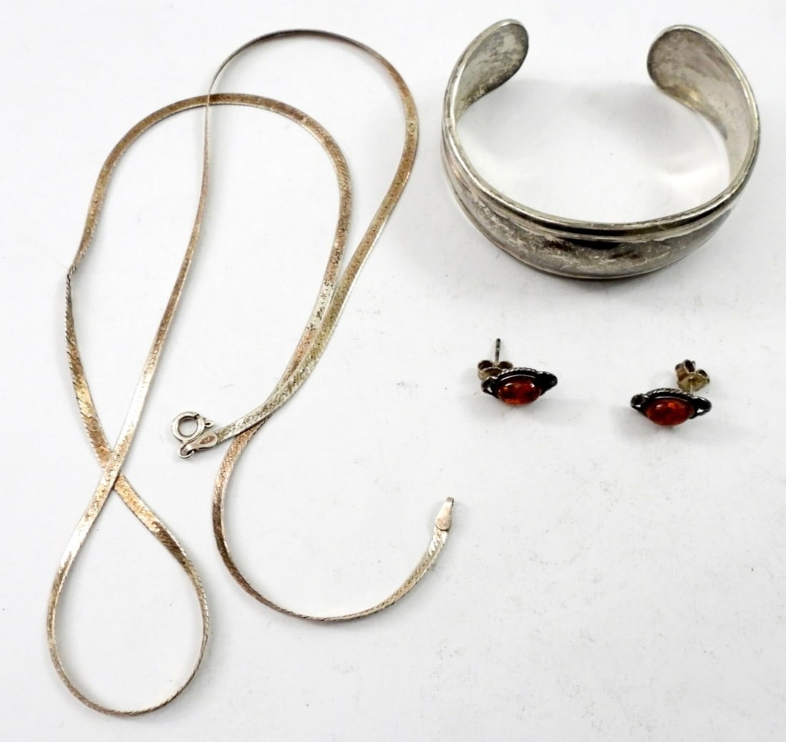 STERLING NECKLACE, BRACELET & EARRINGS (1 of 2)