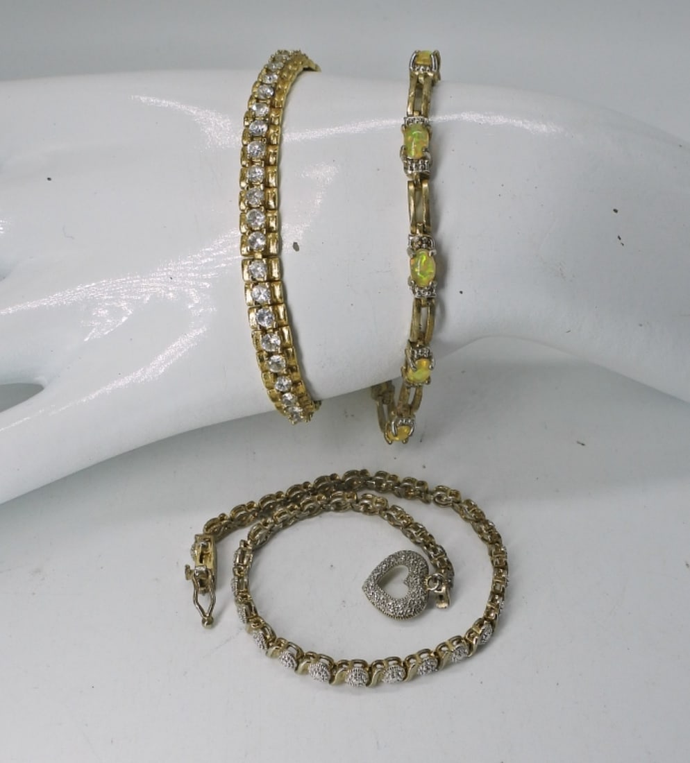 (3)GOLD TONE TENNIS BRACELETS (1 of 3)