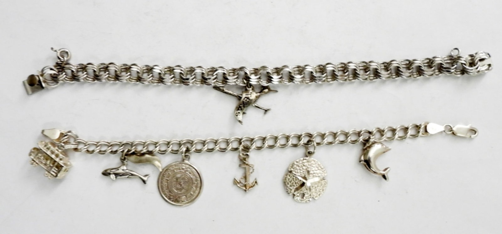 (2) STERLING CHARM BRACELETS w/CHARMS (1 of 2)