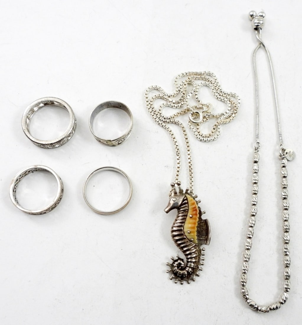 925  FOSSIL IVORY SEAHORSE PENDANT& MORE (1 of 2)