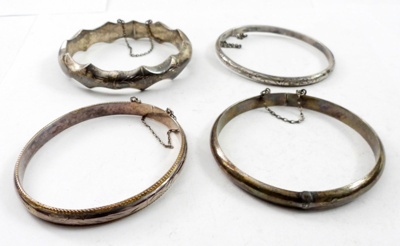 4 STERLING LADIES BANGLE BRACELETS (1 of 2)