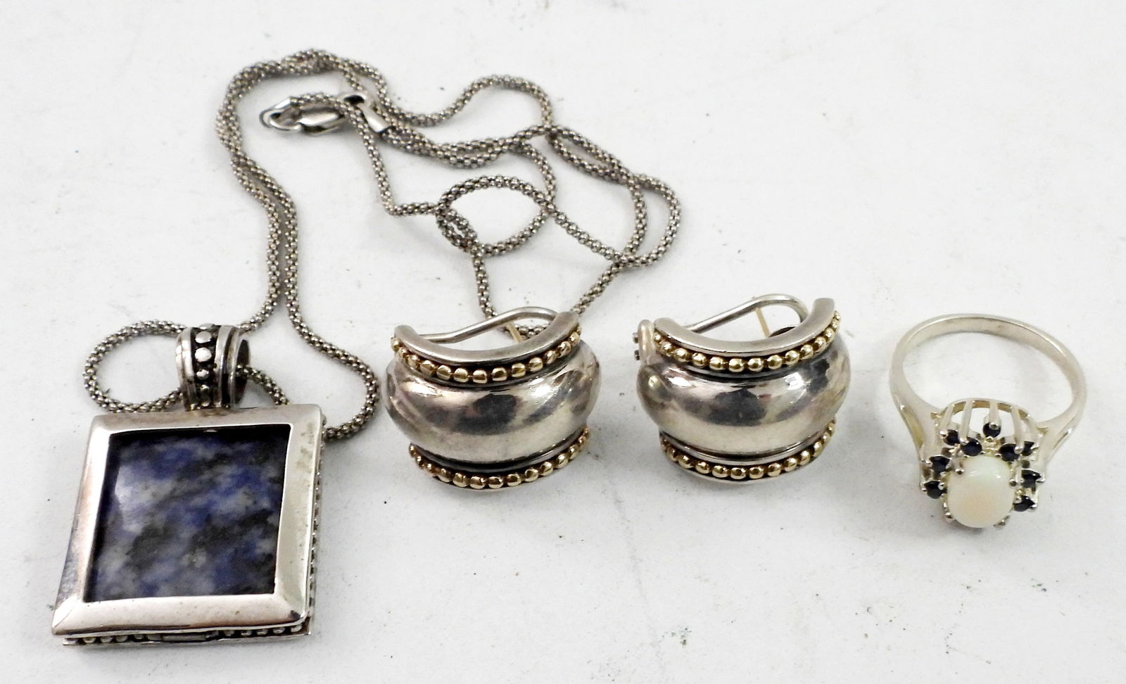 STERLING NECKLACE, RING & EARRINGS (1 of 3)