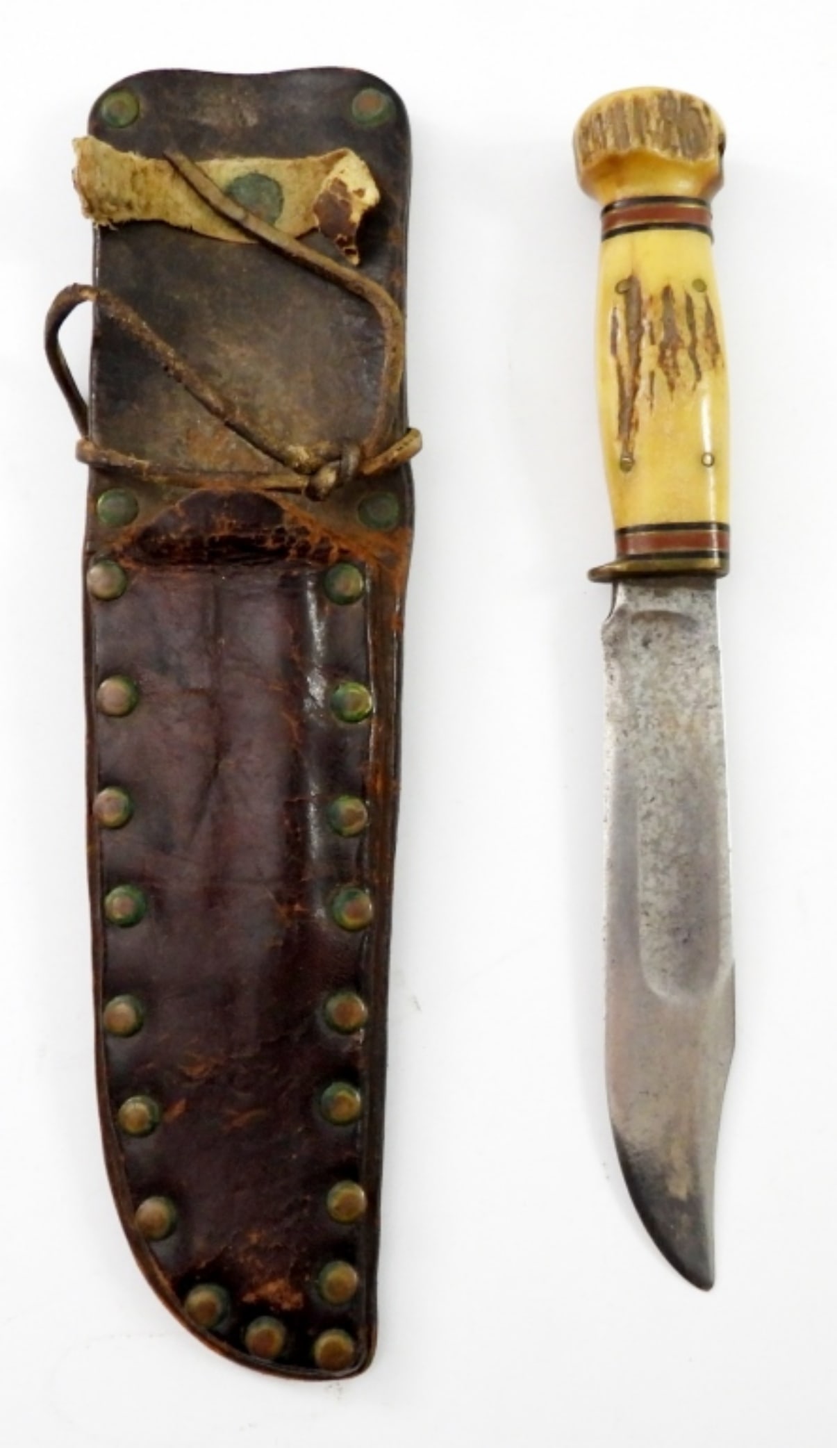 MARBLES GLADSTONE KNIFE w/STAG HANDLE (1 of 2)