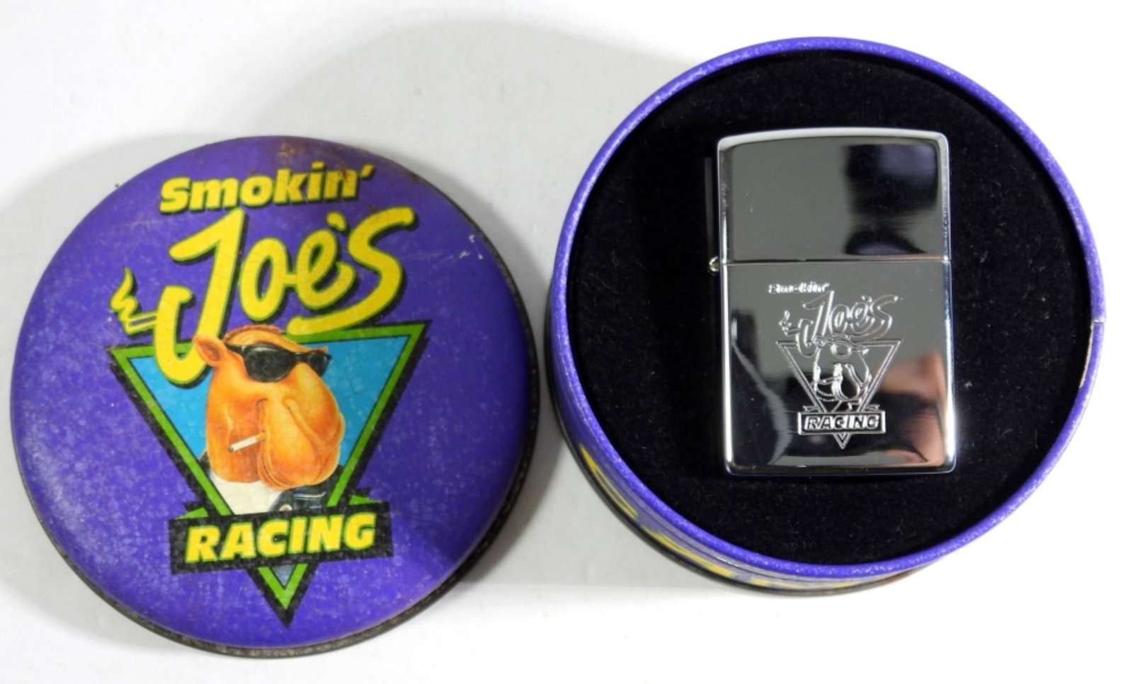 SEALED/UNFIRED 1994 ENGRAVED CAMEL ZIPPO: SEALED/UNFIRED 1994 ENGRAVED SMOKIN JOE RACING CAMEL ZIPPO WITH TIN