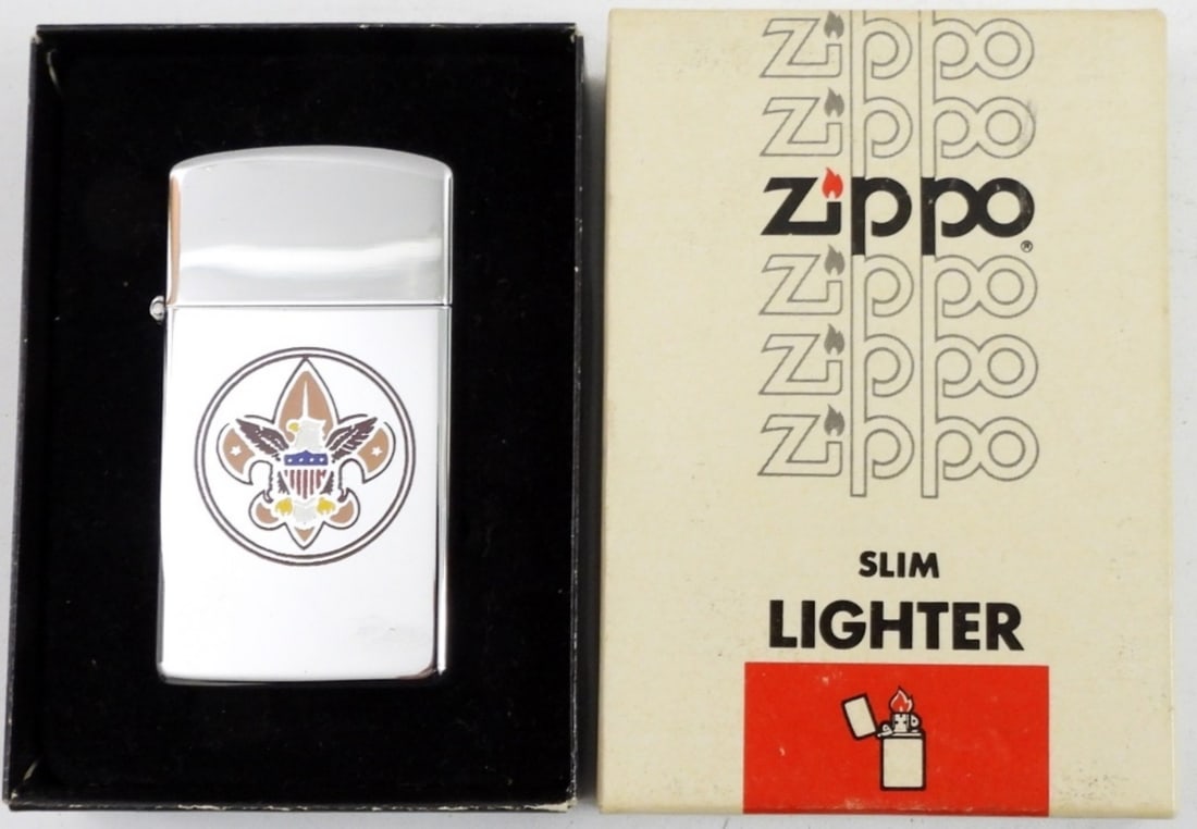1983 BOY SCOUTS ZIPPO LIGHTER SLIM (1 of 4)