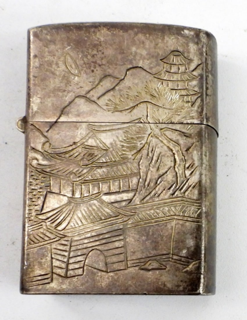 .950 SILVER JAPAN ETCHED LIGHTER (1 of 4)