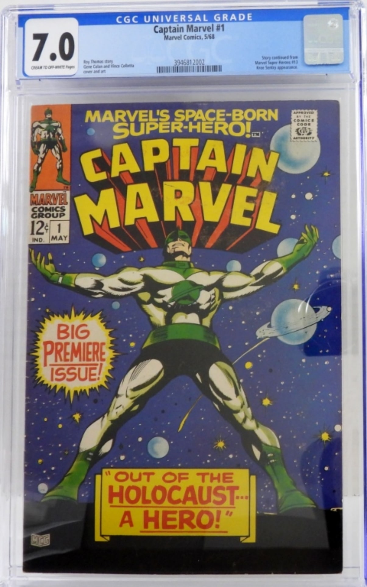 CAPTAIN MARVEL #1 MARVEL 5/68 CGC 7.0 (1 of 2)