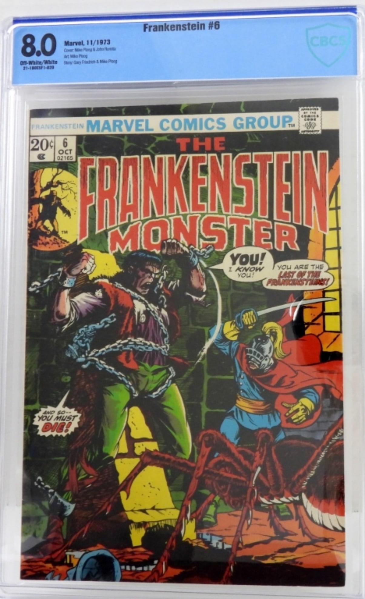 FRANKENSTEIN #6 MARVEL 11/73 CBCS 8.0: THE FRANKENSTEIN MONSTER