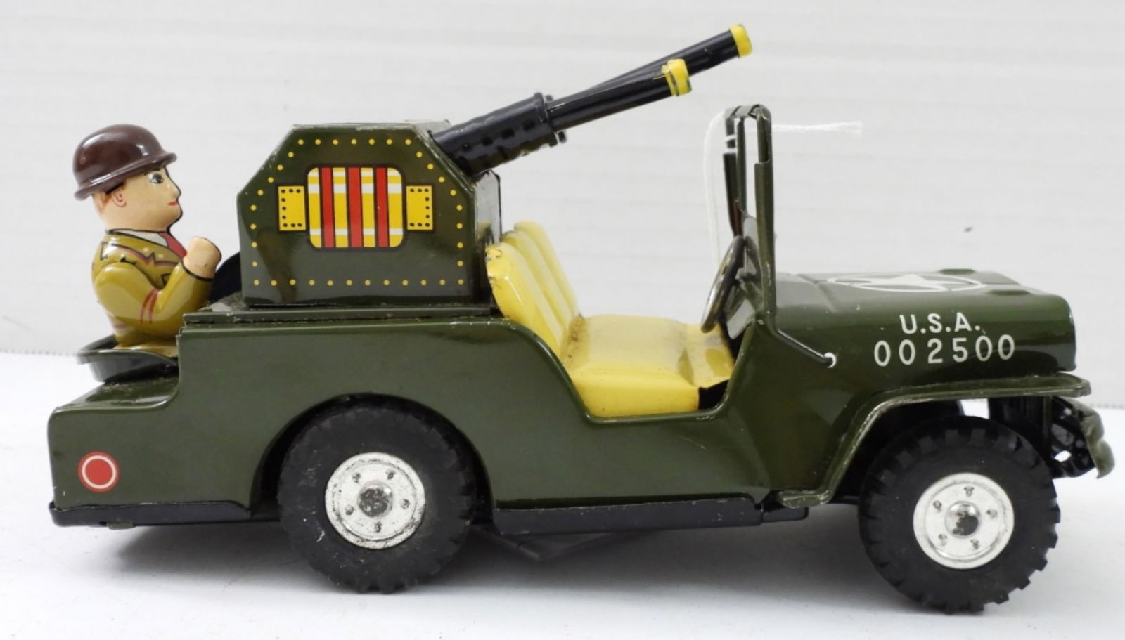TIN ARMY JEEP FRICTION ACTION U.S.A. (1 of 3)