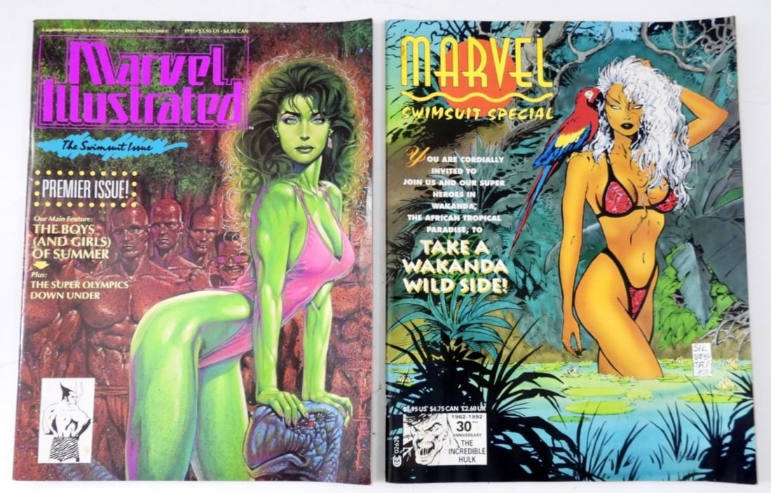 (2) MARVEL ILLUSTRATED SWIMSUIT ISSUE: MARVEL SWIMSUIT SPECIAL BOTH IN GOOD CONDITION