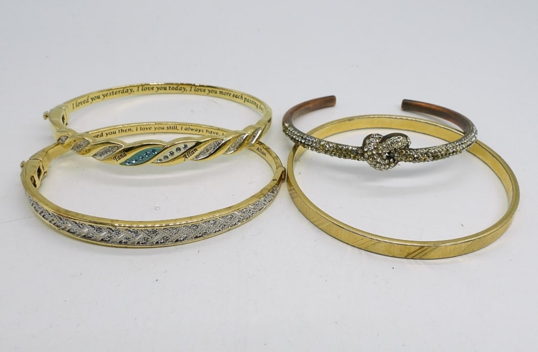 (4) GOLDTONE FASHION BRACELETS (1 of 1)