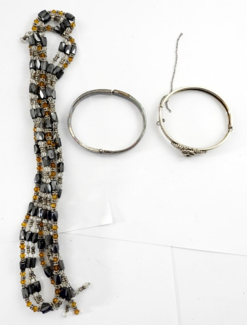 HEMATITE NECKLACE & MORE: HEMATITE BEADS NECKLACE 31-33in LONG BRACELETS 7in LONG