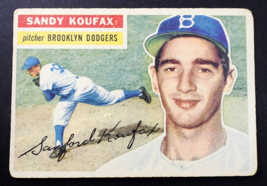 1956 TOPPS #79 SANDY KOUFAX GOOD: NO CREASES - CORNER WEAR & LIGHTLY FADED