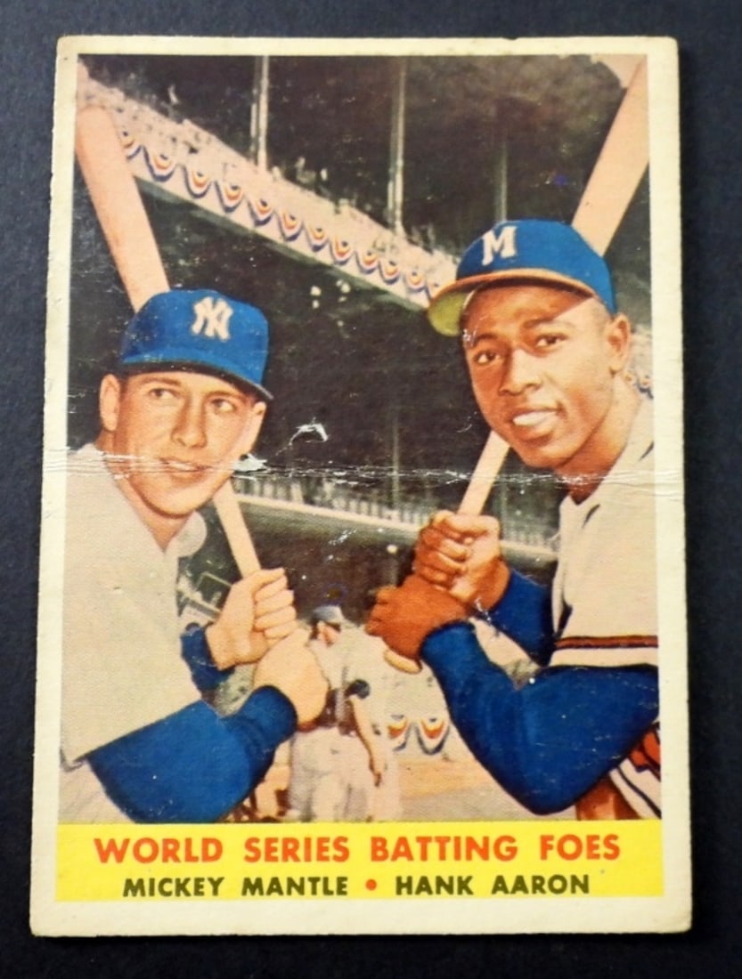 1958 TOPPS #418 MANTLE / AARON GOOD (1 of 2)