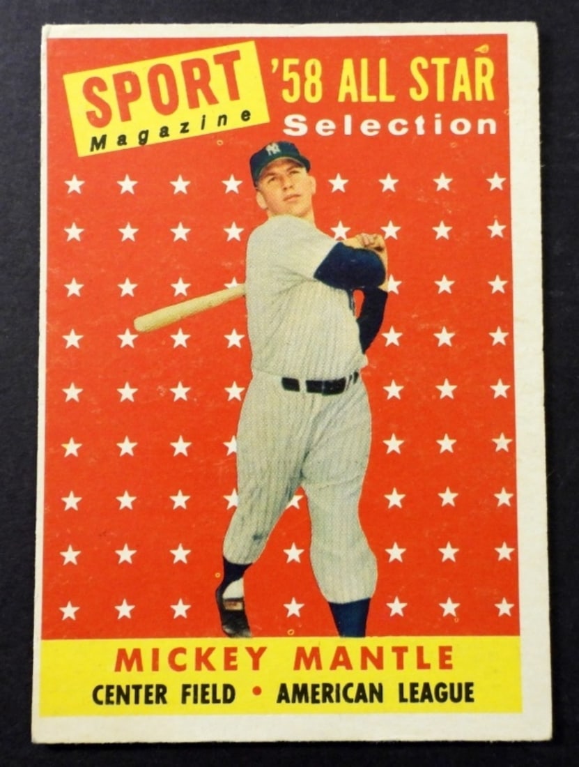 1958 TOPPS #487 MICKEY MANTAL AS ,VG/EX: 1958 TOPPS#487 MICKEY MANTAL AS ,VG/EX