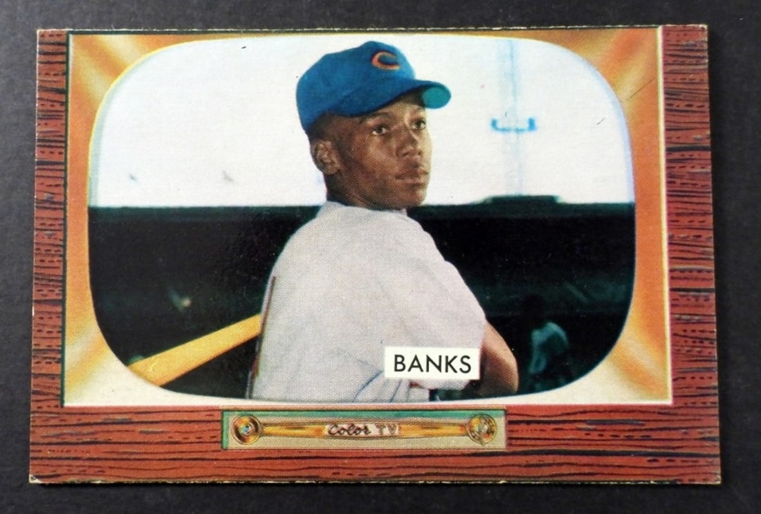 1955 BOMAN #242 ERNIE BANKS EX+ O/C: 1955 BOMAN #242 ERNIE BANKS EX+ O/C