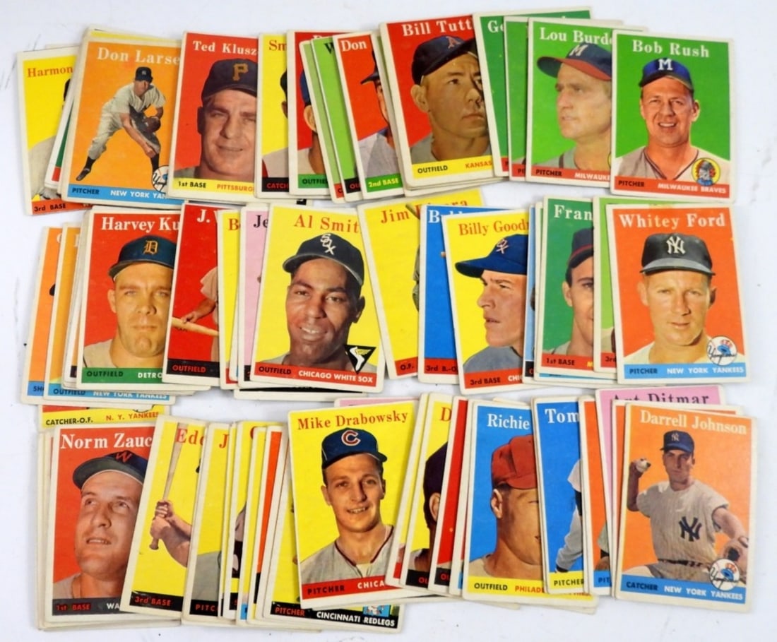 (93) TOPPS 1958 BASEBALL CARD LOT VG/EX (1 of 2)