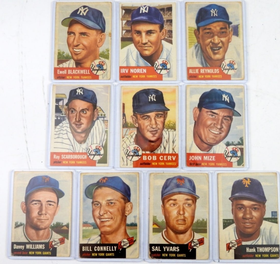 (10)1953 TOPPS BASEBALL CARDS VG (1 of 2)