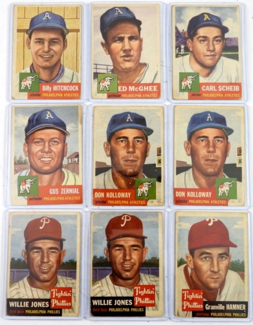 (9) TOPPS  1953 CARDS  PHIL PHILIES & MORE (1 of 2)