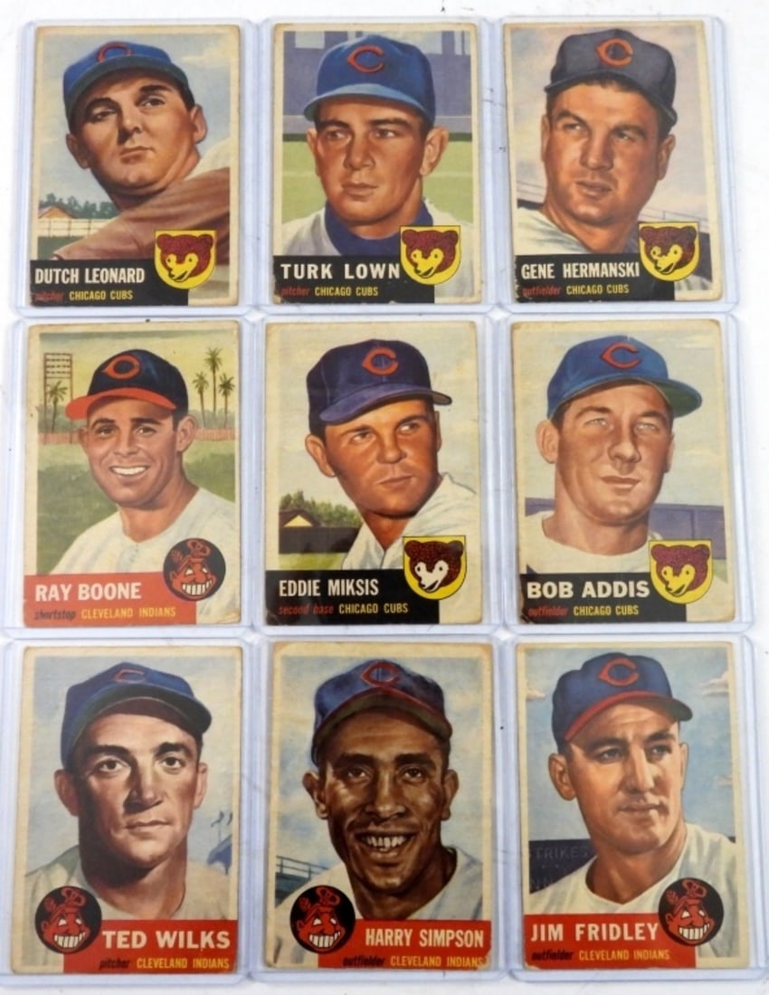 (9) 1953 TOPPS BASEBALL CARDS VG (1 of 2)