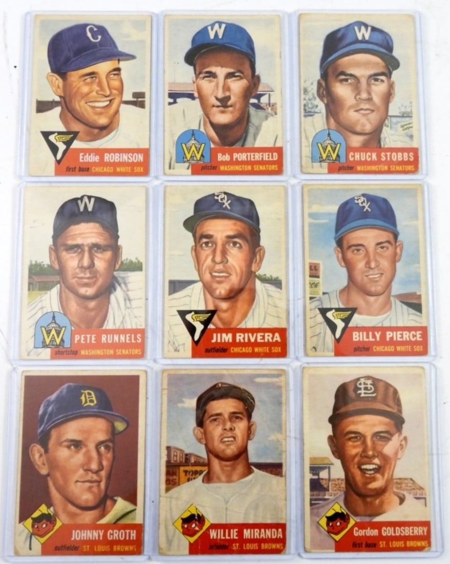 (9)1953 TOPPS BASEBALL CARDS VG (1 of 2)