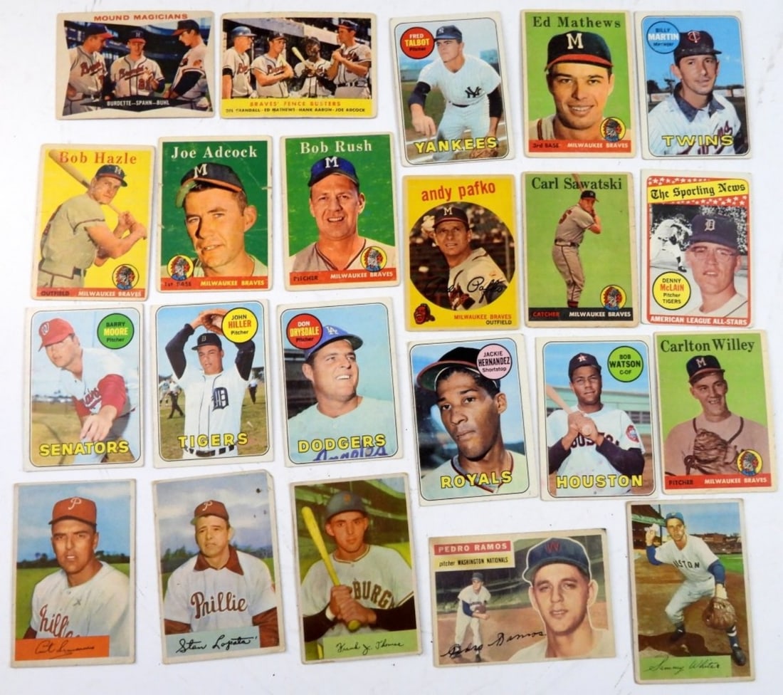 (22) BASEBALL CARDS 1950s / 60s (1 of 2)