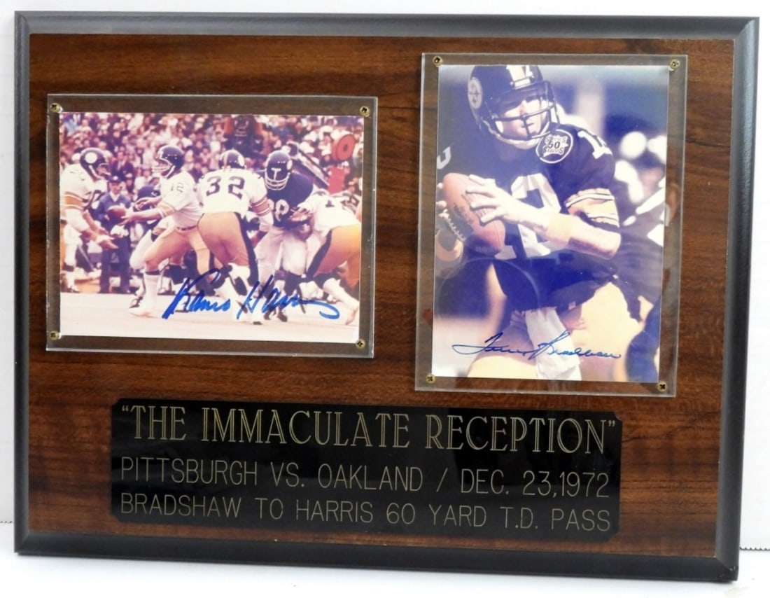 THE IMMACULATE RECEPTION AUTO PLAQUE (1 of 2)