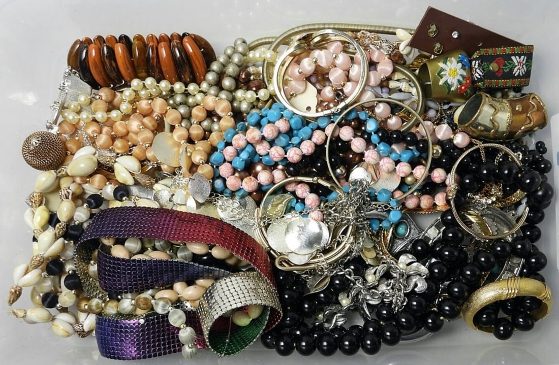 46 FASHION JEWELRY TREASURE LOT - L@@K!: Completely UNSEARCHED and loaded with Name Brand Fashion Jewelry - Trifari, Monet, Coro, Napier, and More - Each lot is bagged individually from this EMENSE Fashion Jewelry Consignment. It is being so