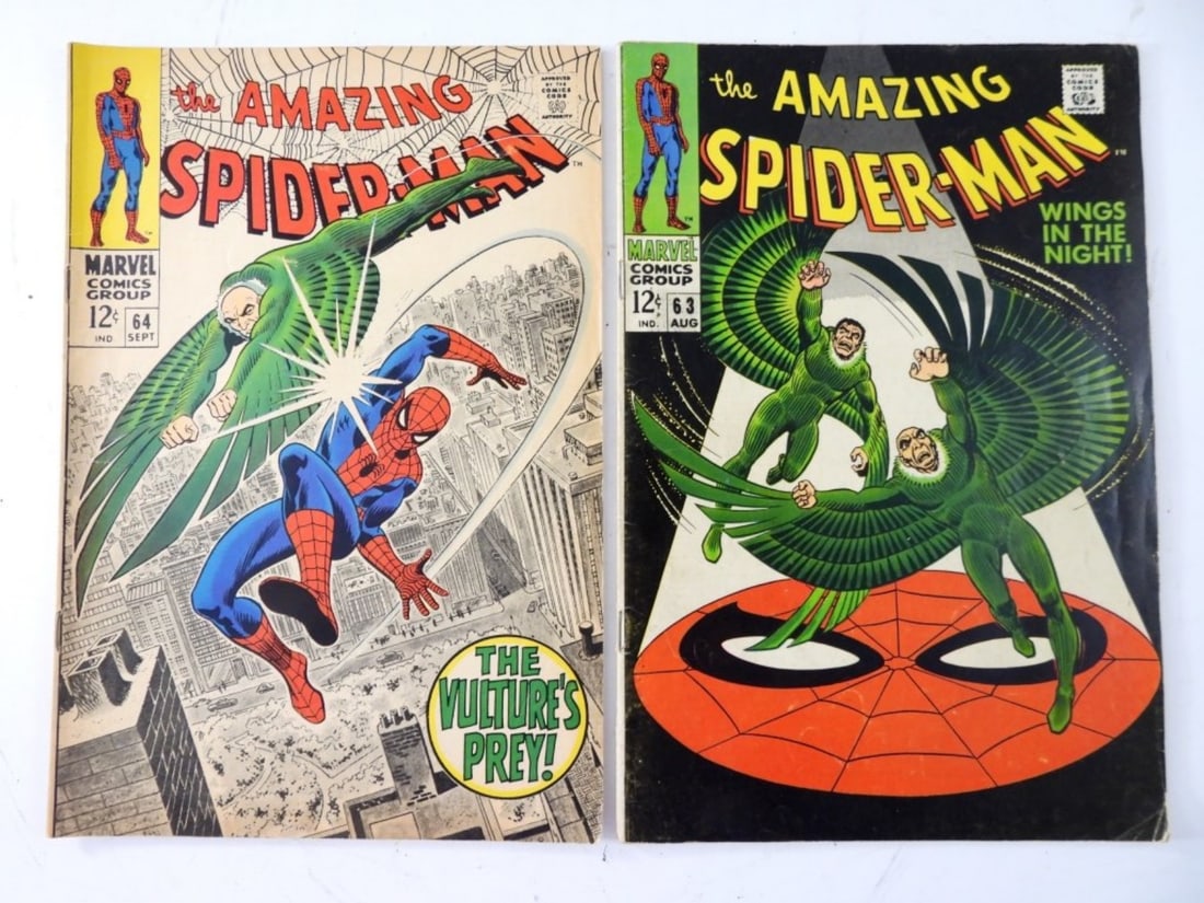 (2) 1968 AMAZING SPIDER-MAN #63 & #64: VG/FINE
