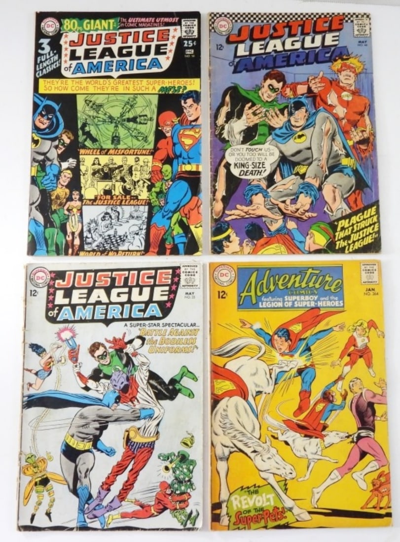 (2) DC COMIC 12c JUSTICE LEAGUE GIANT & (1 of 2)