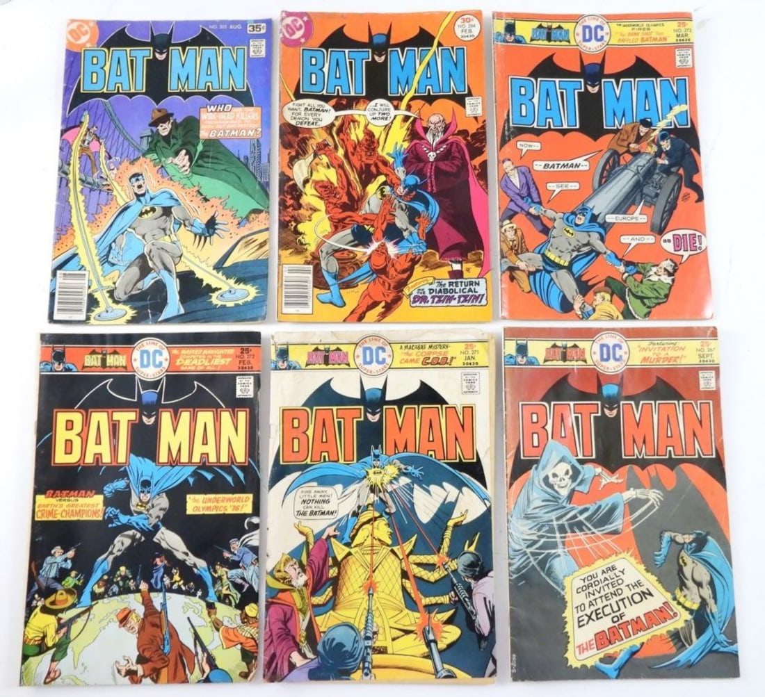 LOT OF (6) BRONZ AFGE BAT MAN COMICS: LOT OF (6) BRONZ AFGE BAT MAN COMICS,#267,#271,#272,#273,#284,#302, GOOD