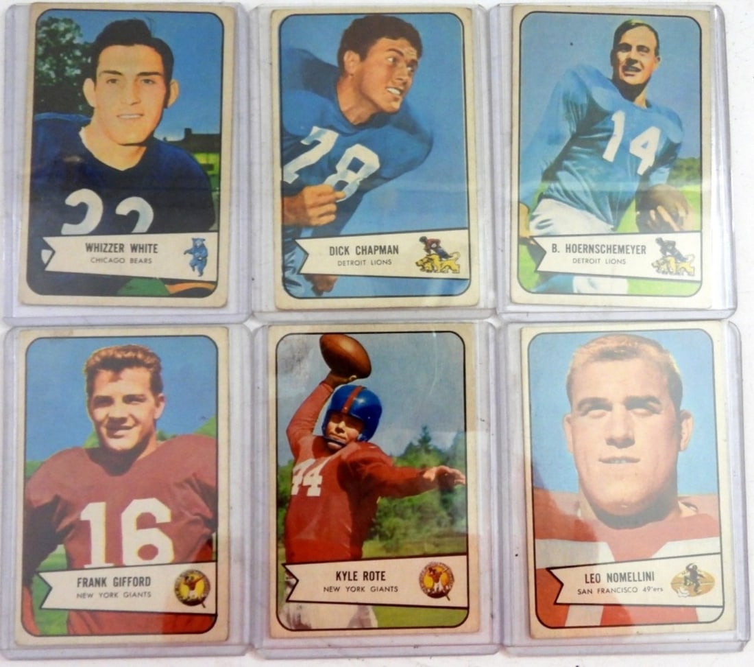 (6) 1954 BOWMAN FOOTBALL w/STARS (1 of 2)