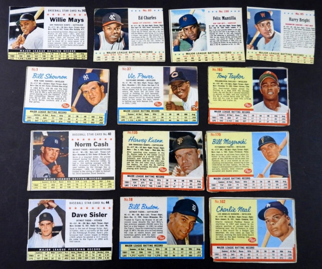 (13) POST CEREAL BASEBALL CARDS (1 of 2)